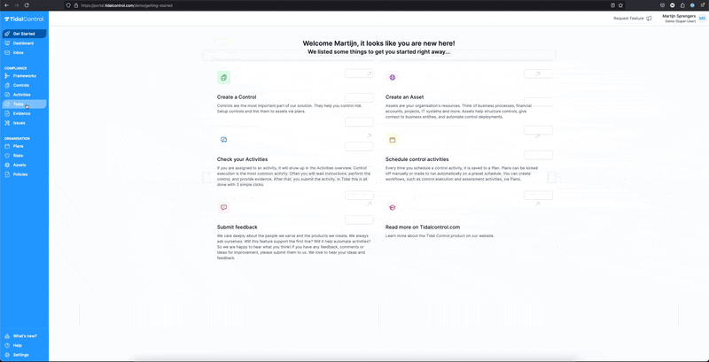 Automated testing interface