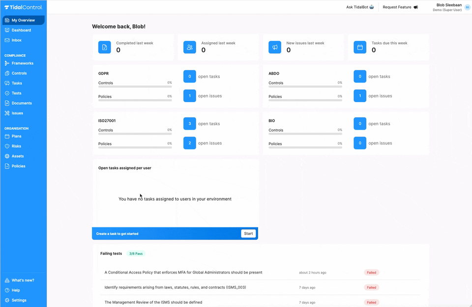 New interface for Tests