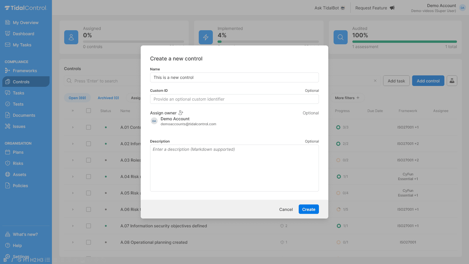 Create a new control