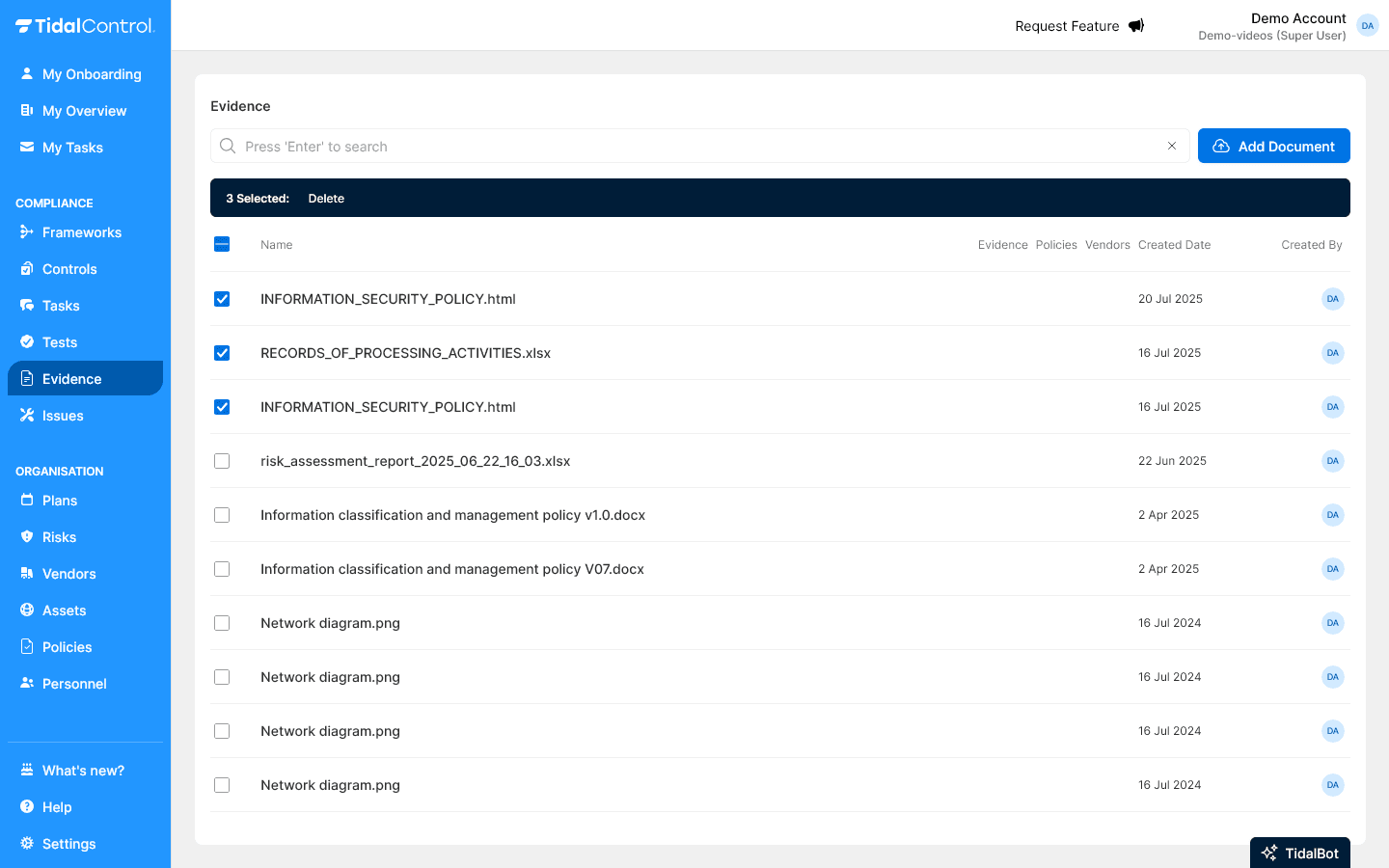 Documenten verwijderen