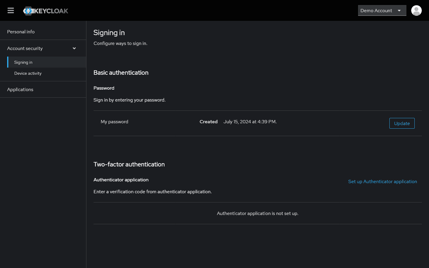 Keycloak authentication