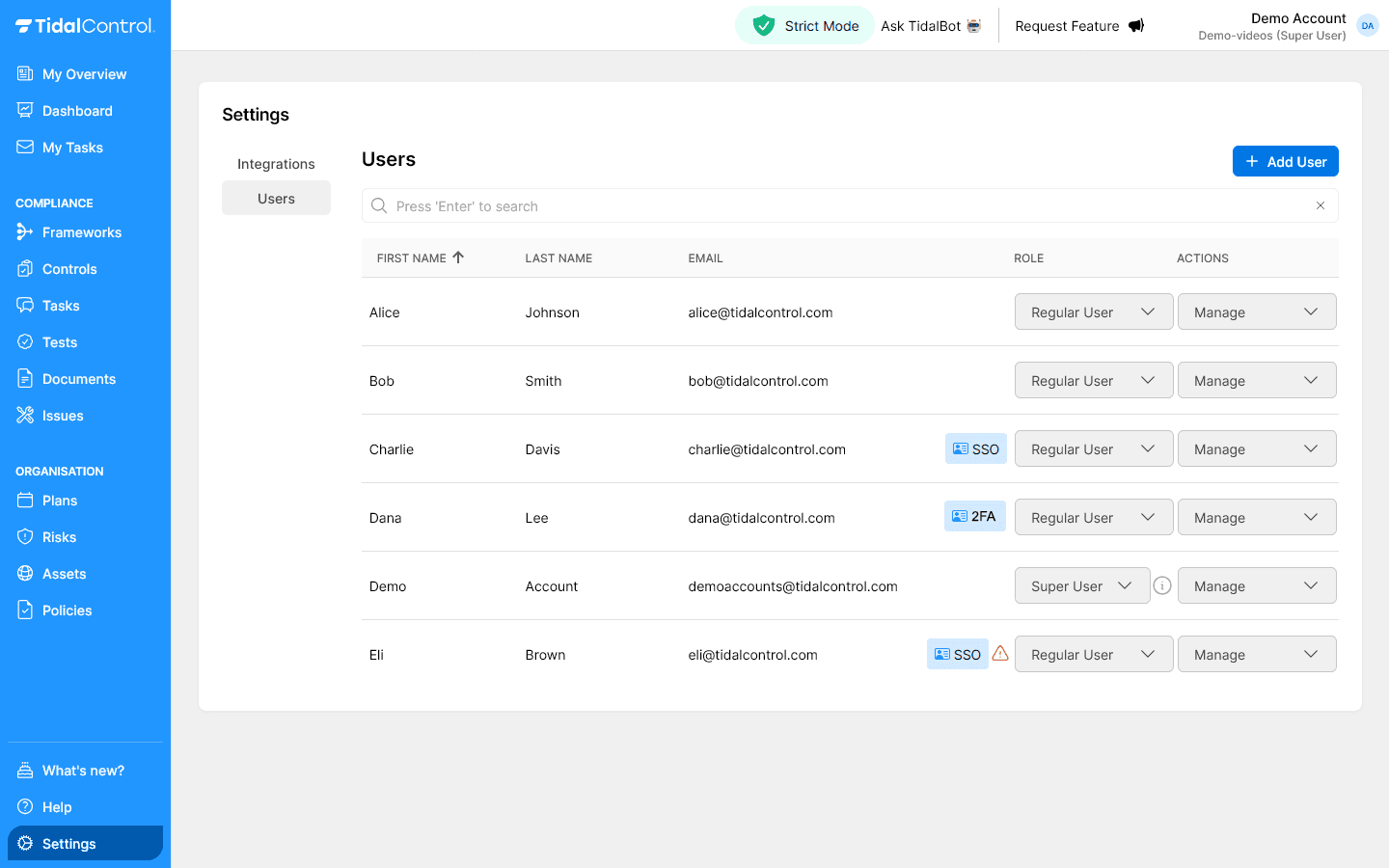 Strict mode user overview