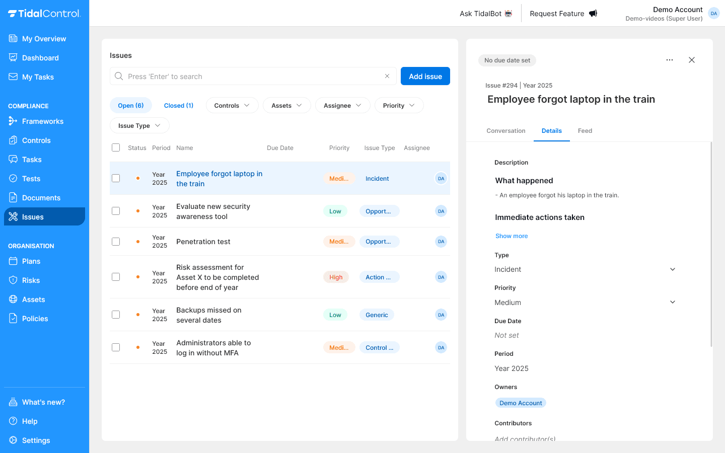 Editing issue details